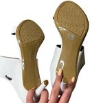 Calvin Klein Women's Cecily Embossed Leather Dress Sandals White Mules NEW Sz 11 Photo 7