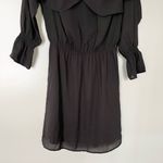 Daniel Rainn NWT Cold Shoulder Mini Dress Long Sleeve Ruffles Black Size Small Photo 6