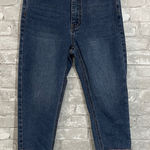 Hayden  Dark Blue Embroidered Cropped Jeans Photo 0