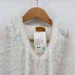 POL NEW NWT  Medium Berber‎ Fleece White Fuzzy Knit Hoodie Drawstring Long Sleeve Photo 4