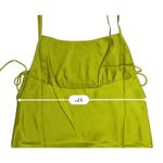 Rumored Meadow Mini Dress LARGE Square Neck Green Satin Empire Cocktail NEW Photo 3