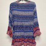 Velzera  Woman’s 2XL Red Tassel Tie Bohemian Bell Sleeve Mini Dress Boho Girl Photo 7