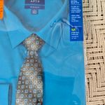 Apt. 9 NIB $50  Blue Jewel Dress Shirt & Tie Set L 16-16.5 Extra Slim Fit 32/33 Photo 2