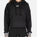 Adidas Women’s Trefoil Logo Black and White Crop Hoodie Size S Photo 0