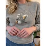 Y2K Winnie the Pooh Love Stings Crewneck size medium Gray Photo 2