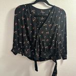 Madewell  Women's Wrap Top in Flower Toss Size‎ XXS  Black Floral Photo 3