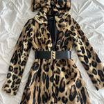Boohoo Leopard Print Teddy Jacket with Black Belt Photo 0