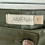 Amenah Olive Faux Leather Flare Jeans Size: 1 Green Size 2 Photo 5