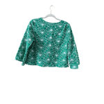 Marc New York  Green White Floral Tie Front Crop Top S Photo 2