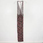 Free People Daria Halter Maxi Dress Black Orange Low Back Wrap Slit Plunge Photo 9