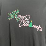 White Stag  Women's Long Sleeve Cotton Turtleneck Merry Christmas Size XL Black Photo 1