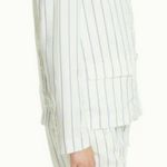 Equipment Gael Double Breasted Stripe Print Blazer white with Blue strips Photo 3