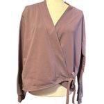 Athleta Retroterry Wrap Sweatshirt Damask Mauve 532177 Womens S Sporty Athletic Photo 1