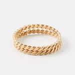 Free People Set Of 2 Twisted Midi Rings in Gold NWT Adjustable Bohemian Summer Photo 6