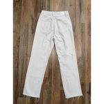ZARA  Denim Collection High Rise Straight Jeans Raw Hem off white Women's Sz 2 Photo 3
