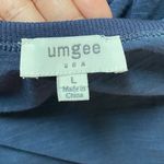 Umgee Women’s Large Blue Ruffle Long Sleeve Pocket Longline Shirt Dress Photo 4