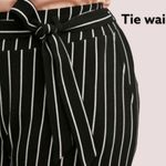 Terra & Sky 🌷Nwt!  black wide leg pants with white stripes and tie waist! Photo 4