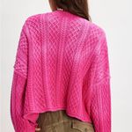 We The Free Washed Ashore Cable Knit Cardi Hot Pink Combo Photo 1