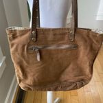 Myra Bag Handmade Leather Handle Tote Bag French Style Market Bag Brown Photo 1