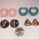 Lot of 4 Retro Vintage Pink Blue Silver Tone & Gold Tone Earring Jackets Photo 3