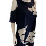 Laundry by Shelli Segal Navy Floral Cold Shoulder Dress | Feminine Occasion Party Photo 5