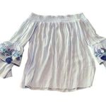 Lilly Pulitzer  womens xxs blue off shoulder top tassle fringe flaw cute beachy Photo 0