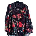 Soft Surroundings  PM Velvet Shacket w/pockets Dark Ramantic Wimsy feminine Photo 0