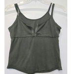 Pilcro NWT  Layered Raw Edges Tank Spaghetti Strap Olive Size Small Photo 2