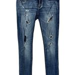 American Eagle  AEO Dark Wash Distressed Super Skinny Stretch Jegging Jeans 2 Photo 0