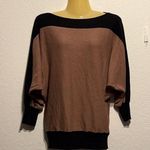 Christine Gerard Dusty Rose and Black Scoop Neck Dolman Sleeve Sweater Size M Size M Photo 0
