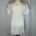 Terzo Millennio Made In Italy 100% Linen Tunic Top Blouse w/Button Back White Size M Photo 2