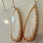 Catherine Malandrino Sparkly Gold Framed Drop Earrings Set: Cream Peach Burgundy Photo 7