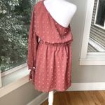 BTFBM Rose Pink One Shoulder Long Sleeve Mini Dress Size Large Photo 3