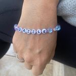 Dazzle Letter Beaded Bracelet Lavender & Clear & Pink Beads Photo 3