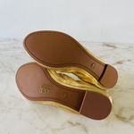Tory Burch Solid Metallic Gold Leather Bendable Ballerina Flats - US 6.5 Photo 9