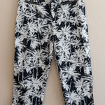 INC International Concepts Cropped Pants Women's 12 Zip‎ Pockets Palm Tropical Black Photo 0