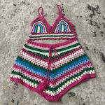 MC2 Saint Barth Multi Color Crochet Top and Shorts Size M/L Size M Photo 1