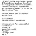 Evil Twin Dress Size Large Women's Shades Of Smoke Dress A-Line Dress Sheer Mesh See Through Material Photo 1