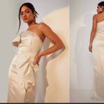 Boohoo Frill Detail One Shoulder Split Maxi Dress Gown Prom Bridesmaid Photo 2