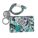 Vera Bradley Penelope’s Garden Lighten Up Zip ID and Lanyard, Green, Purple Photo 0