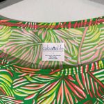 Cabanalife Women's Green & Pink Leaves Print Quarter Sleeve Swim Dress Size S Photo 3