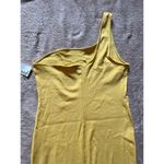Nine West NWT Women's One Shoulder Yellow Dress Size 0X Plus Photo 7