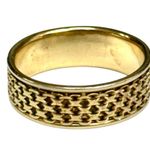 Gold Tone Woven Band Ring AK 925 Turkey Sterling Silver Band Ring Size 9 EUC Photo 0