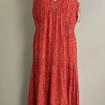 Joie NWT  Bondi Abstract Red Pink Print Midi Dress Medium Womens Summer Sundress Photo 0