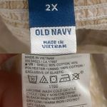 Old Navy  Womens Shirt Blouse Cream White Gingham Plaid Puff Sleeve Plus Size 2X Photo 7