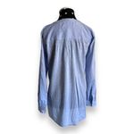 Loft Womens Blouse Sz XS Blue Oxford Cloth Henley Banded Collar Shirt Top Photo 5