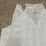 HD in Paris  Anthropologie White Silk Shadow Pane V Neck Blouse Tank Top - Size 2 Photo 9