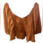 A New Day Sweetheart Neckline 3/4 Sleeve Cropped Top Brown Photo 5