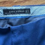 ZARA  Woman 100% Wool Straight-Leg Trousers – Dark Navy/Royal Blue – Size 2 Photo 4