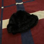 Surell black 100% rabbit Fur textile knit Hat OS cozy soft warm fuzzy skiing Photo 4